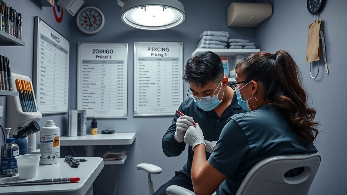 Fülbelövés folyamata egy szalonban, szakemberek által végzett eljárás.