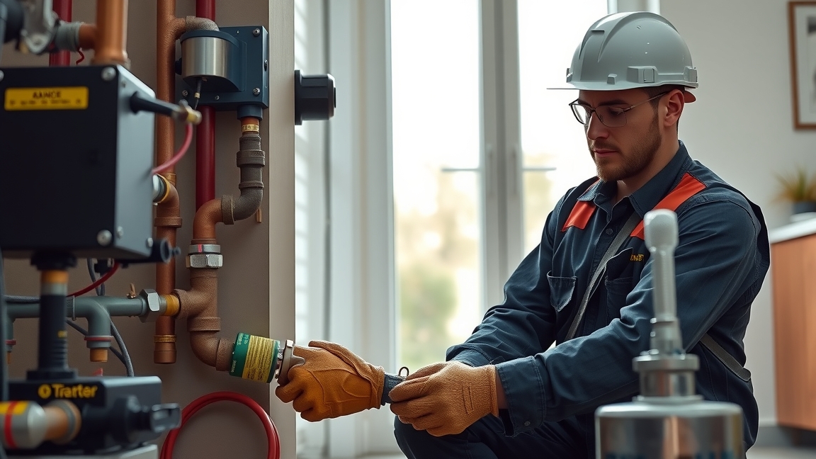 Gáz visszakötés munkálatait végző szakember