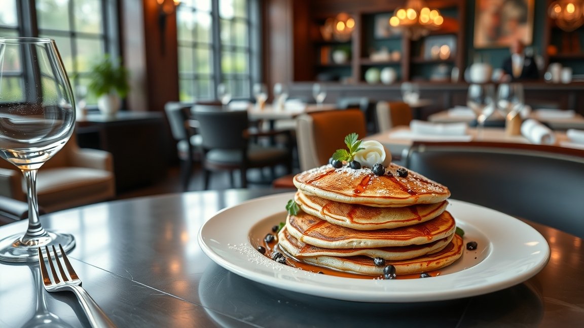 Gundel palacsinta tálalva elegáns étteremben