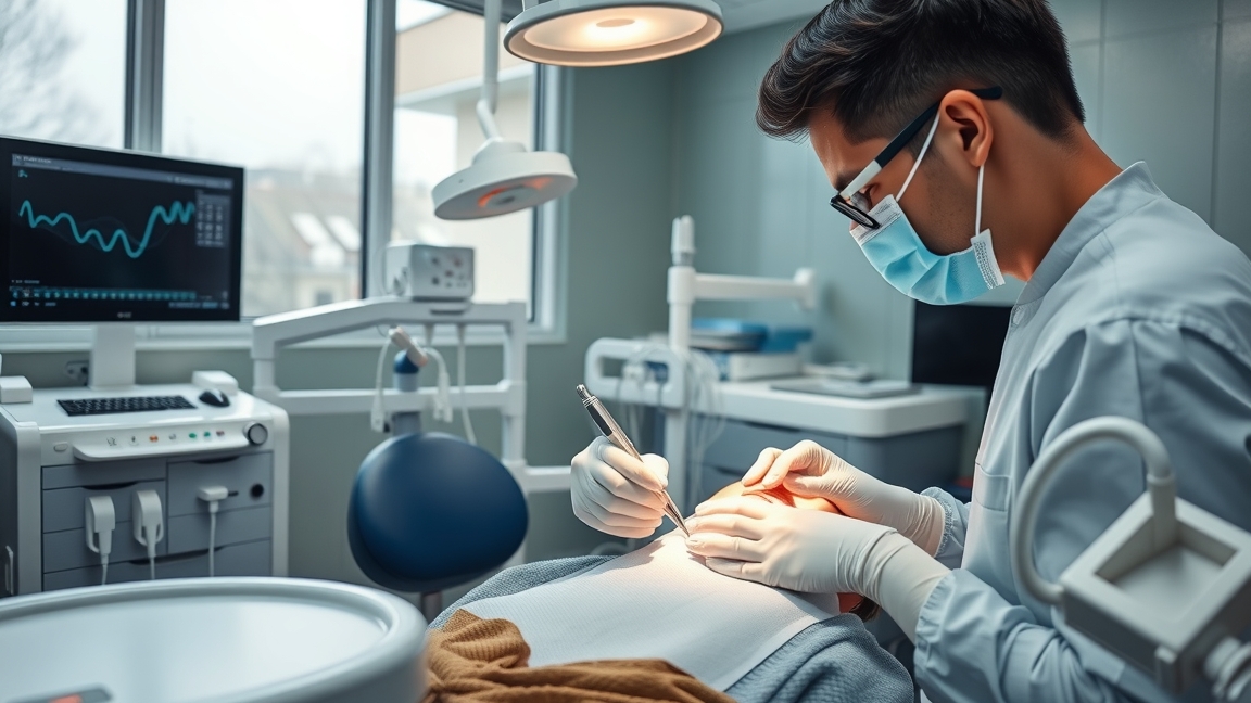 Fogorvos gyökérkezelést végez egy páciensem.