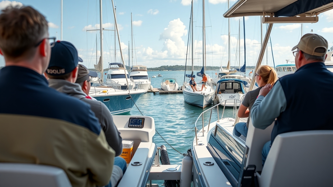 Hajóvezetői tanfolyam gyakorlati órán hajón ülve