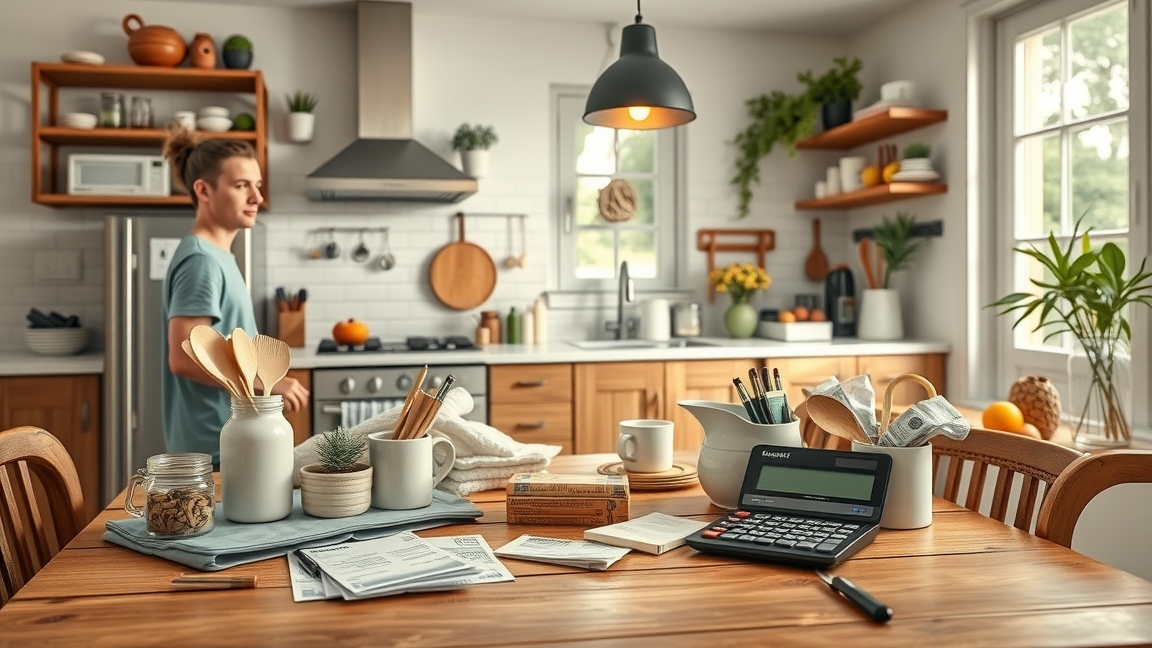 Modern konyha háztartási költségek nyomon követéséhez