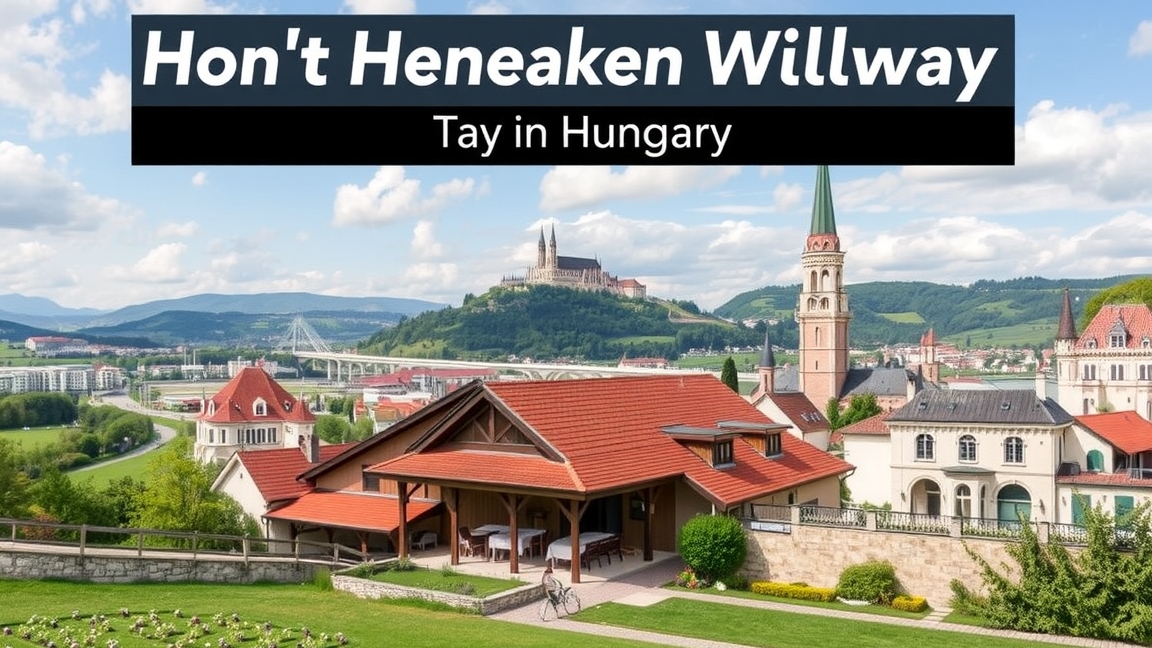 Gyönyörű táj, házak és hegyek a hétvégi kiruccanáshoz Magyarországon.