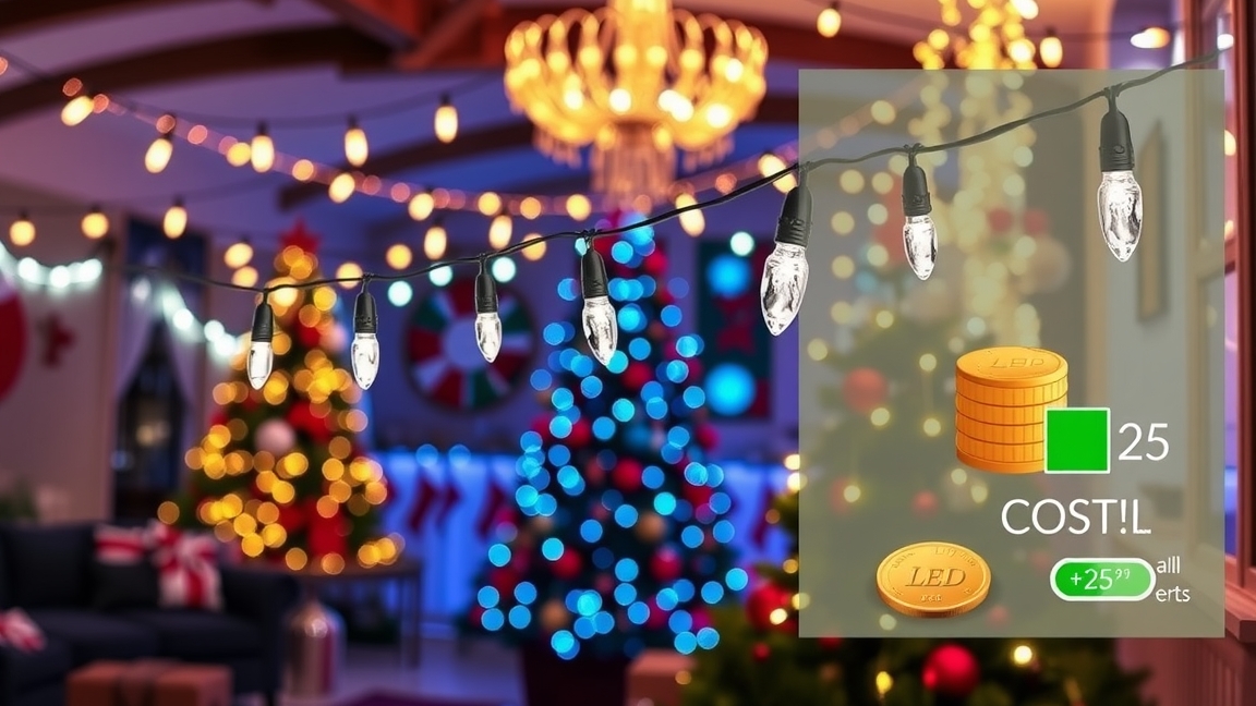 Karácsonyi LED fényfüzér világítás szobában