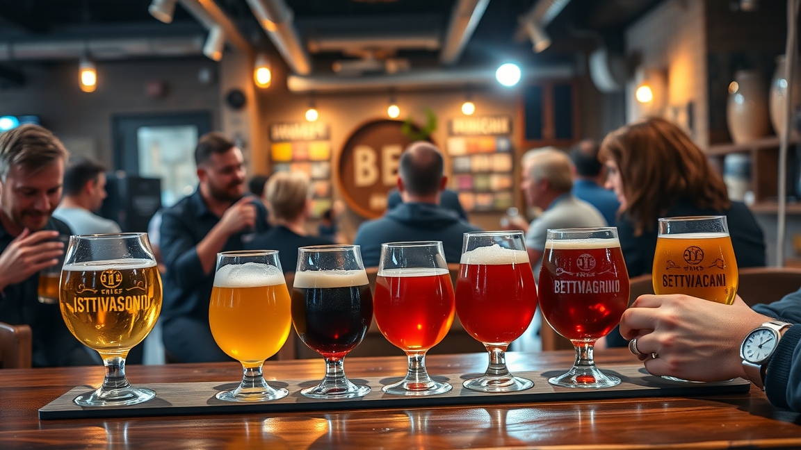 Kézműves sörkóstoló különböző sörfajtákkal