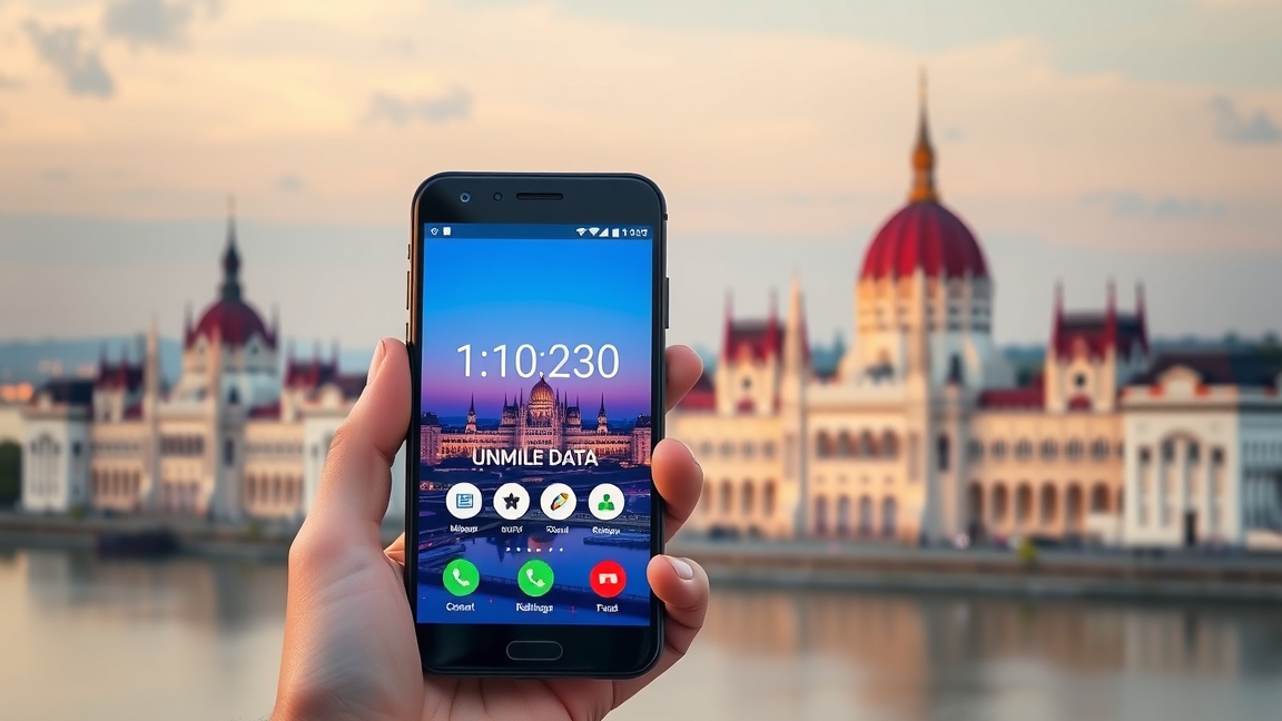 Okostelefon a korlátlan mobilnet használatával Magyarországon.