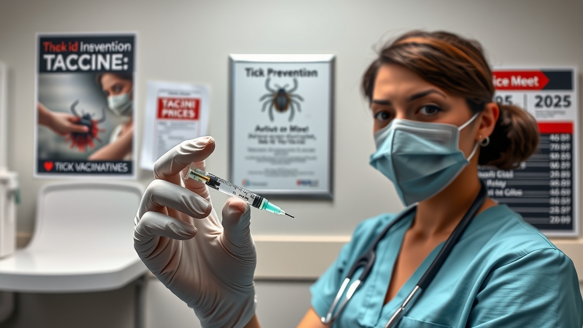 Kullancs elleni védőoltás előkészítése orvosi rendelőben.