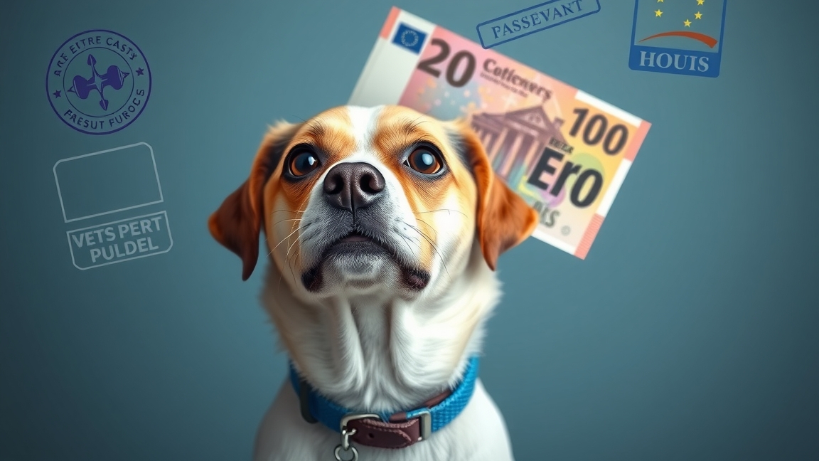 Kutyás útlevél költségekkel illusztrálva