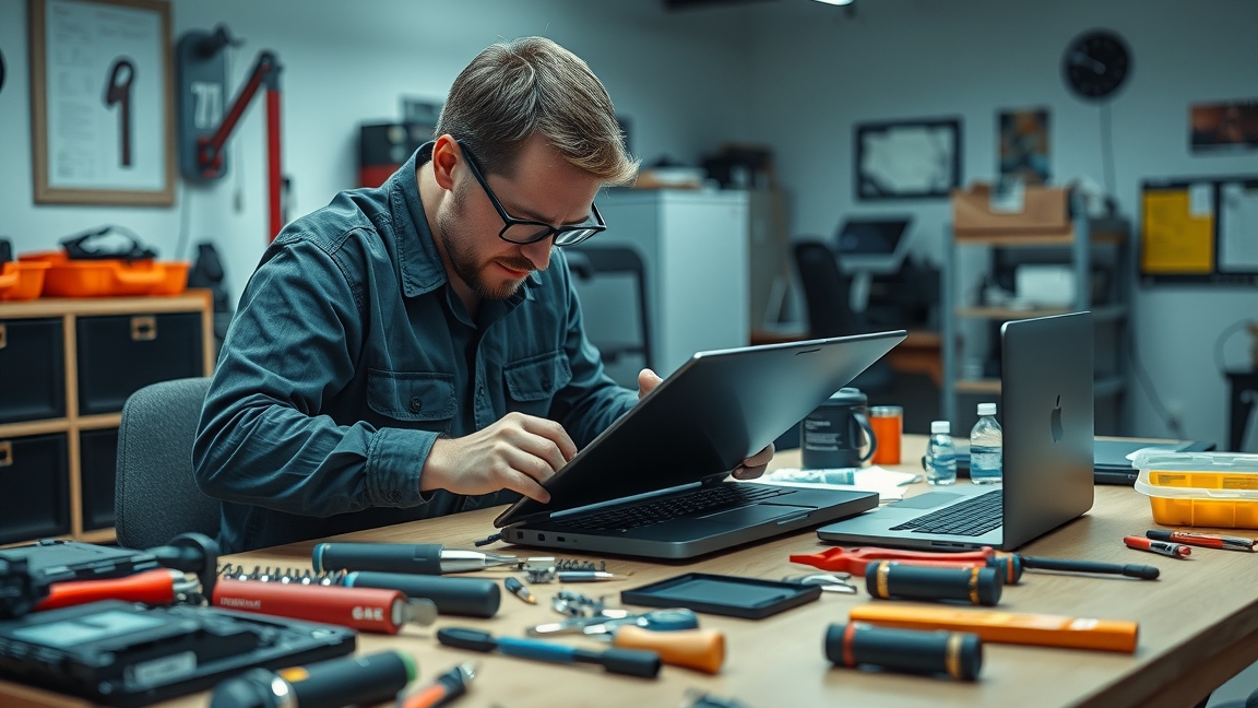 Laptop akkumulátor cserélés szerszámokkal és szakemberrel