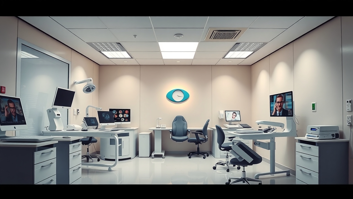 Modern szemorvosi rendelő berendezése