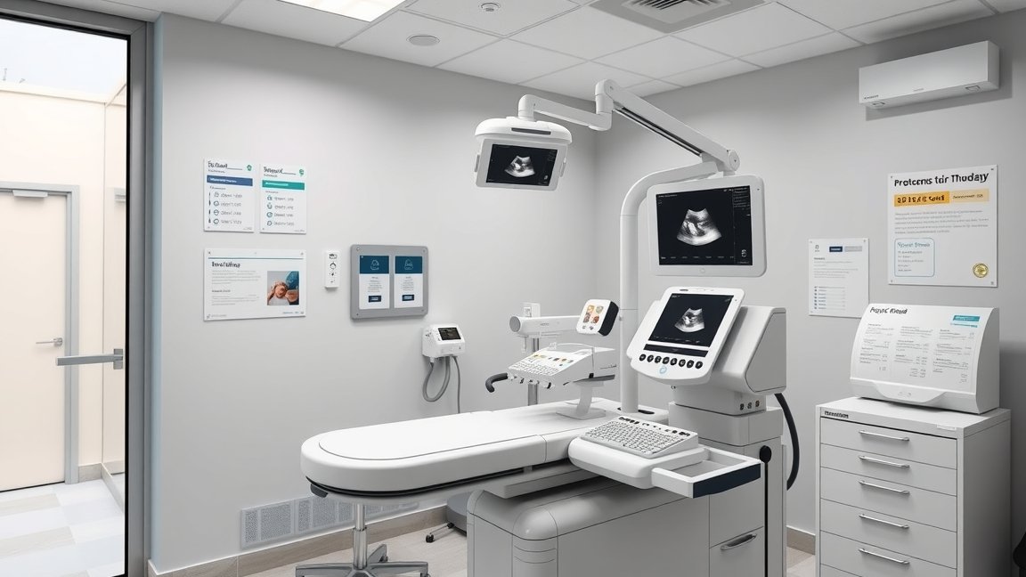 4D ultrahang vizsgálat szoba modern berendezésekkel