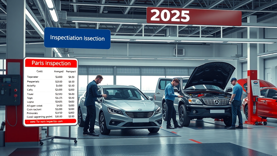 Autó műszaki vizsga 2025-ben, jármű ellenőrzés a garázsban.