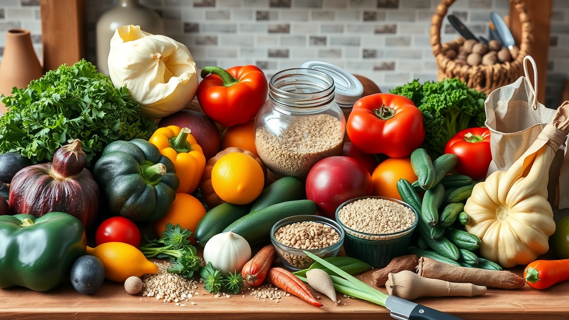 Friss zöldségek és hüvelyesek az egészséges főzéshez otthon