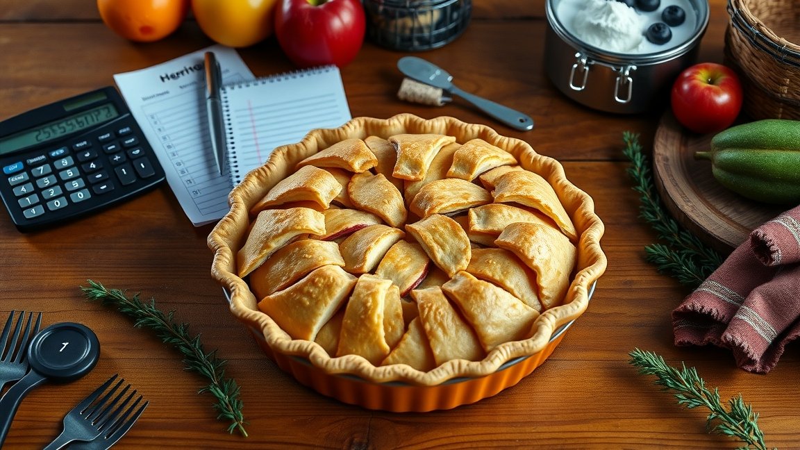 Friss almás pite főzés közben, költségvetési tippekkel.