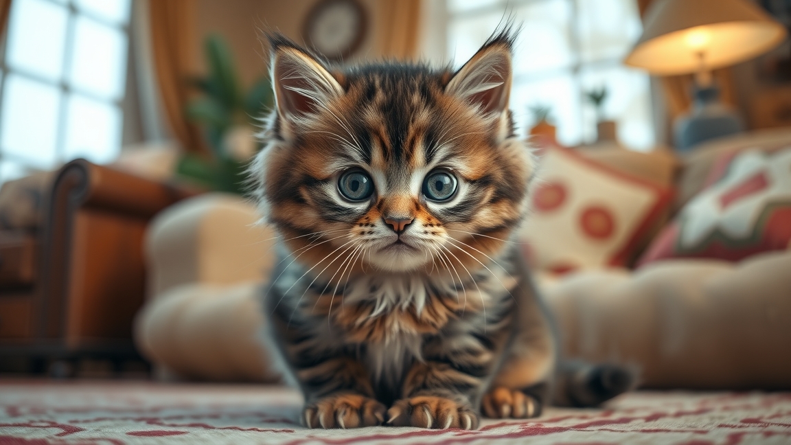 Brit rövidszőrű cica otthoni környezetben