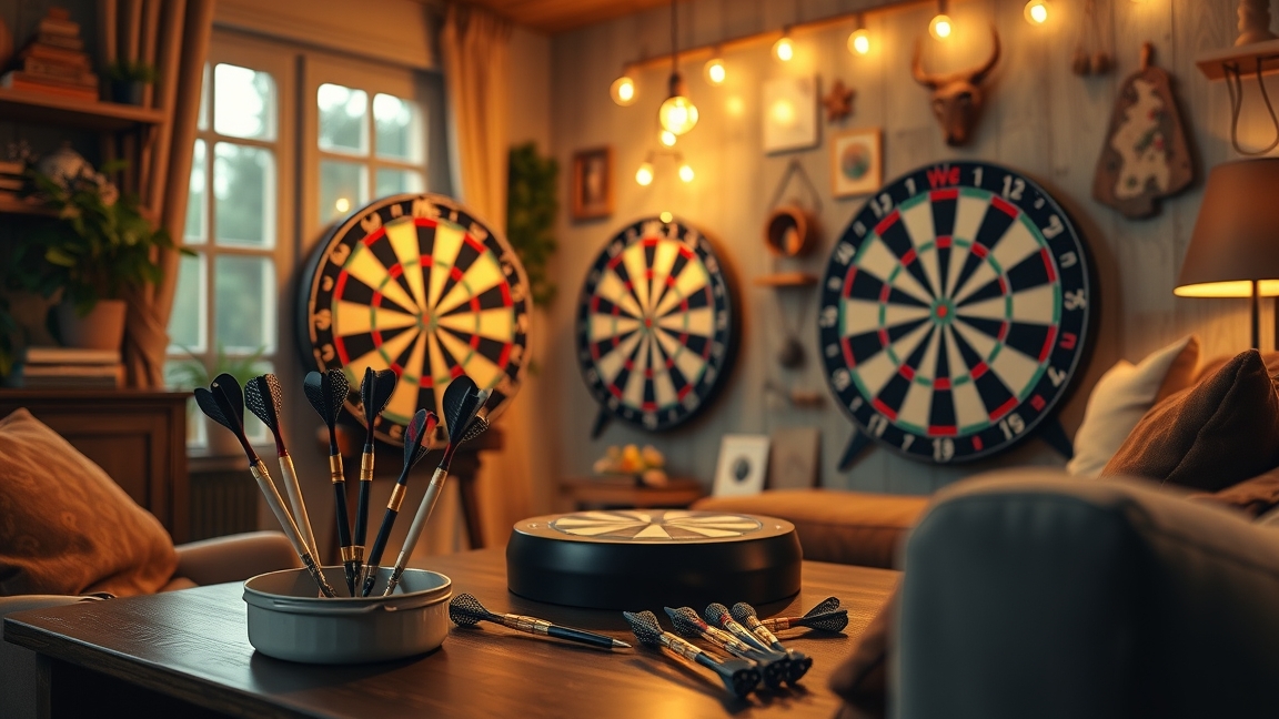 Darts készlet és táblák otthoni játékhoz