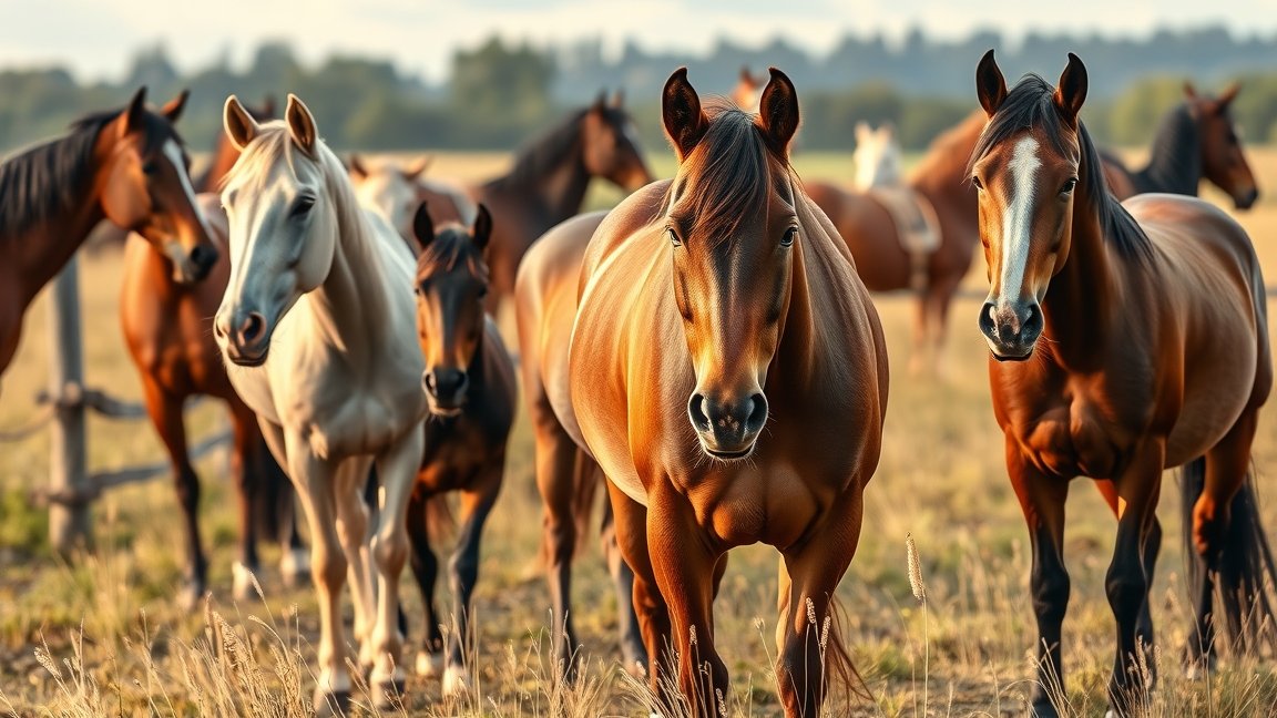 Különböző lovak egy mezőn, a lóvásárlás költségei szempontjából fontos