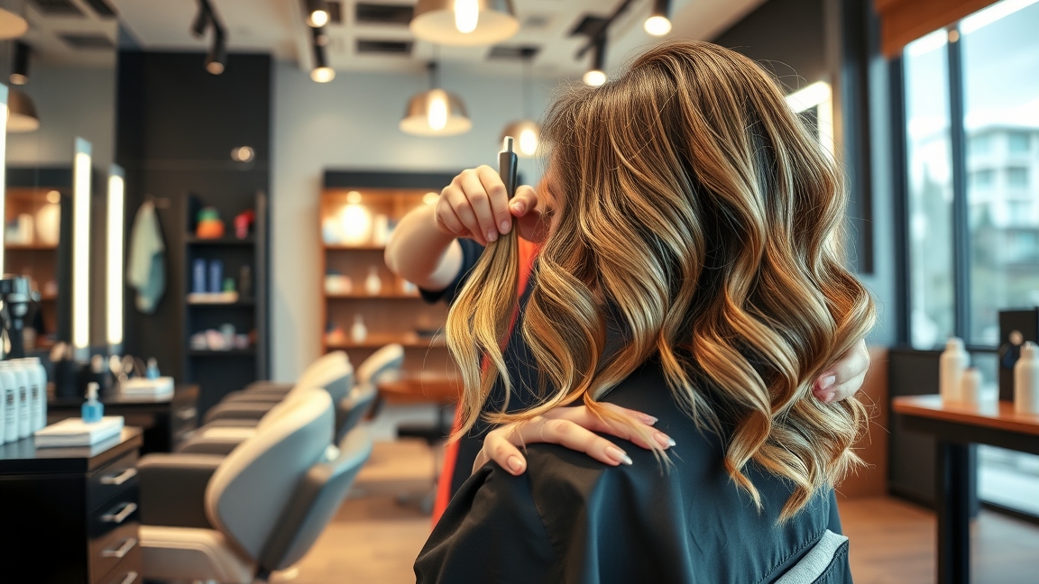 Ombre hajfestés folyamat a fodrász szalonban