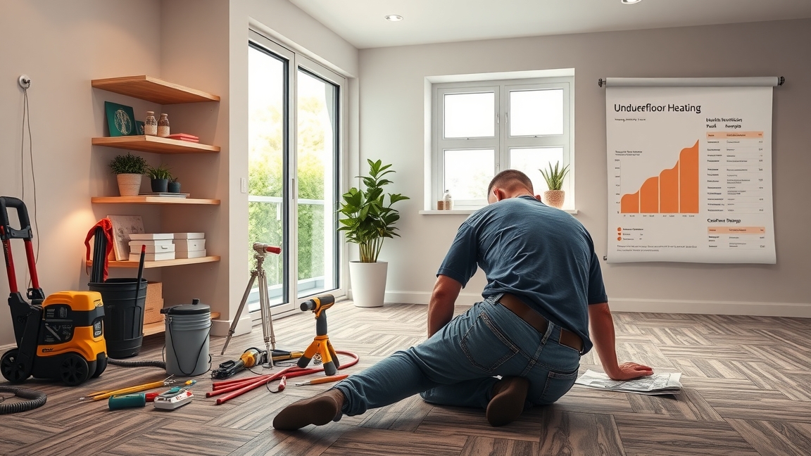 Padlófűtés kiépítése lebonyolítása, különféle szerszámokkal