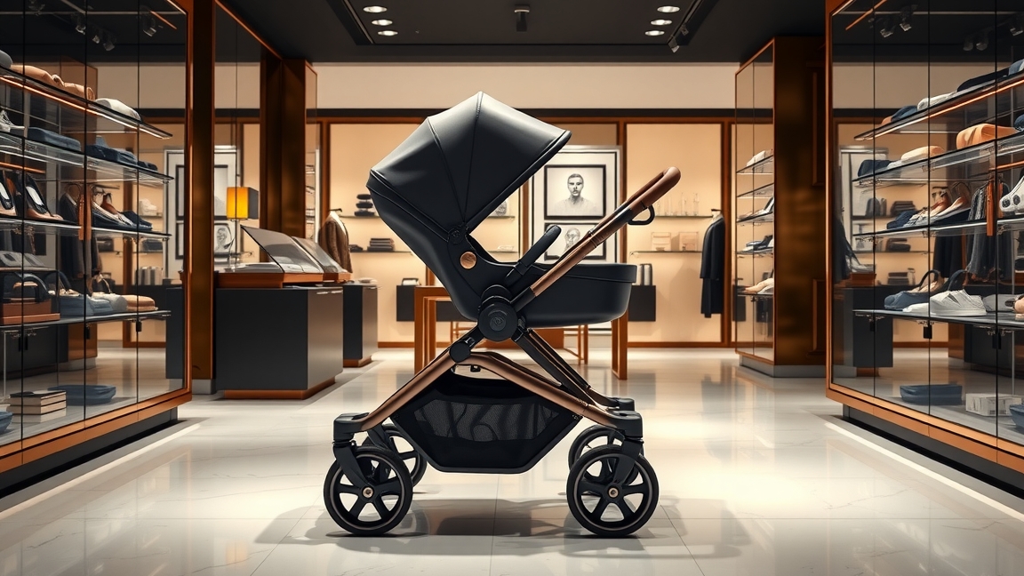 Prémium babakocsi egy elegáns boltban