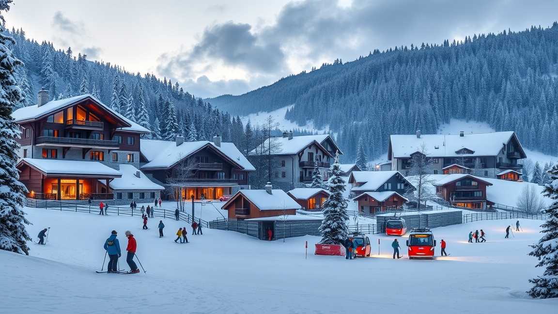 Téli síelés Ausztriában hóval borított hegyek között