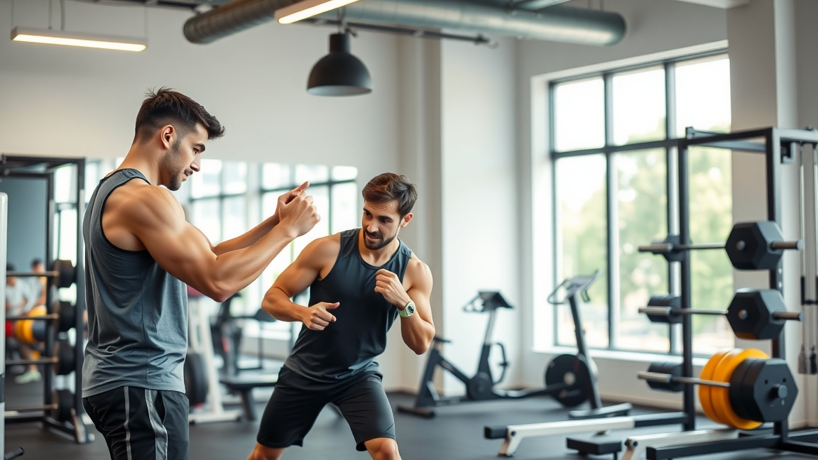 Két személyi edző a terem edzés közben, motiváló környezetben.