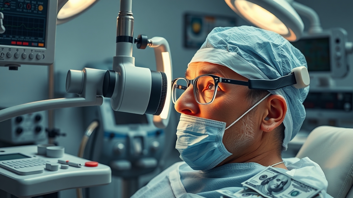 Sürgős szürkehályog műtét előkészületei orvosi berendezésekkel