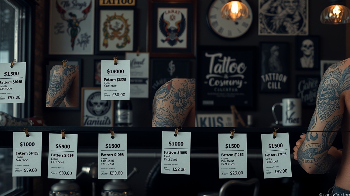 Tetoválás árak és stúdió információk a tetoválószalonban.