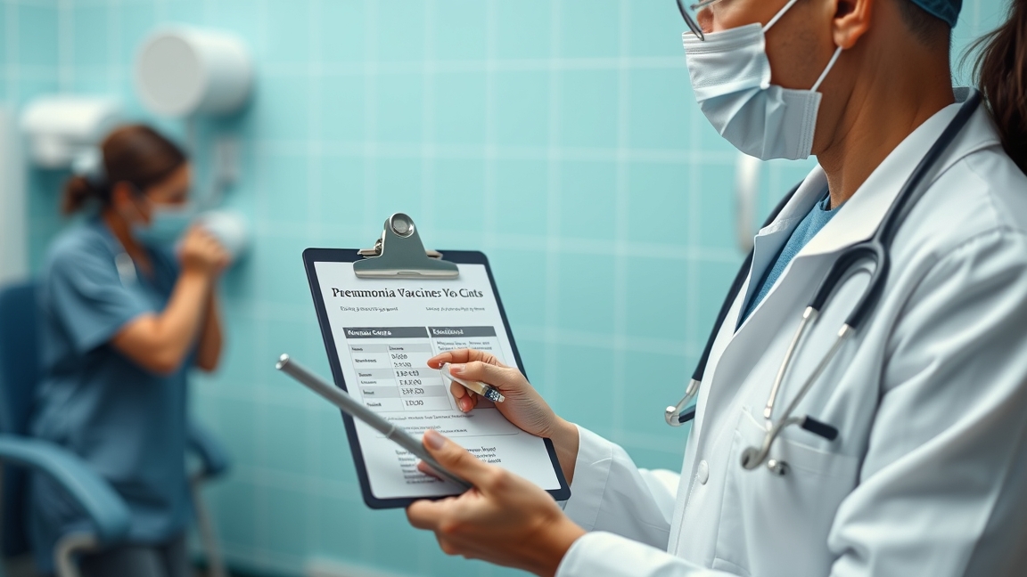 Orvos tüdőgyulladás elleni védőoltásról tájékoztat