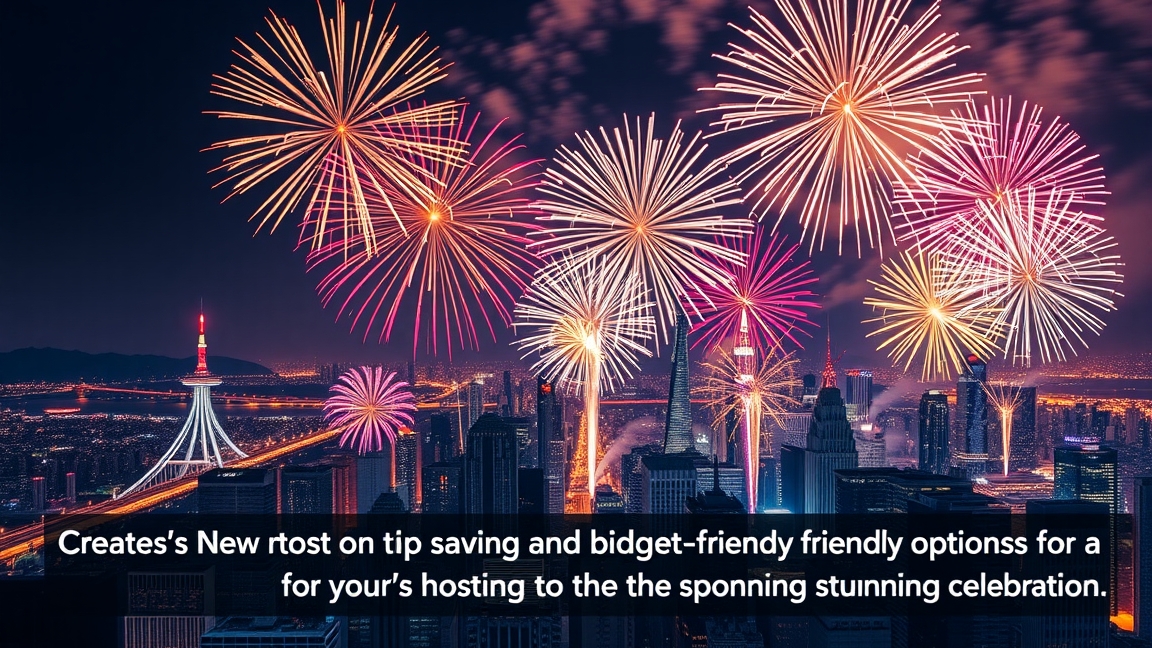 Tűzijáték a város fölött újév ünnepén