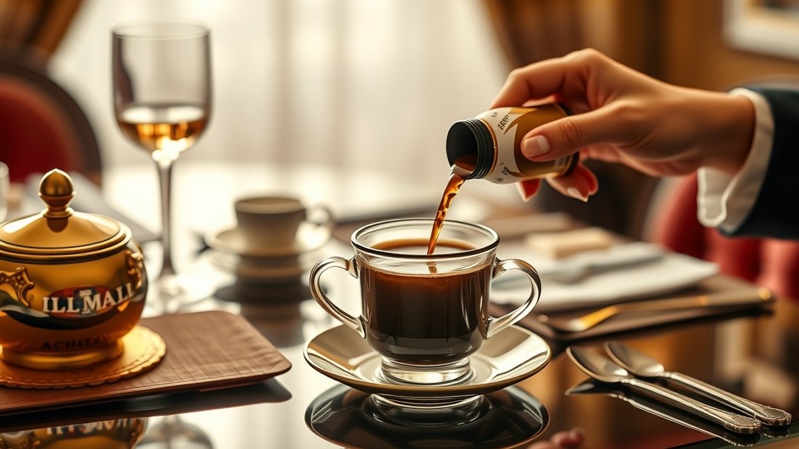 Luxuskávé szolgálása exkluzív környezetben.