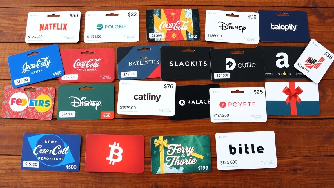 Ajándékutalványok népszerű márkákból különböző árakon.
