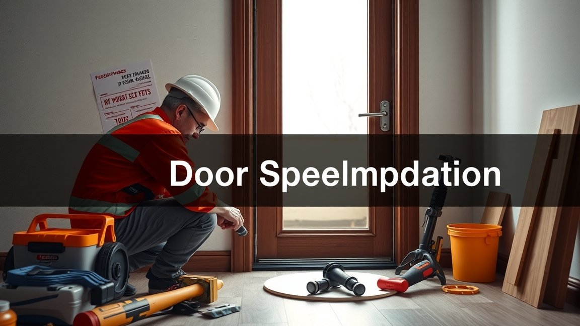 Ajtószigetelés szerszámokkal és barkácsolás folyamatban.