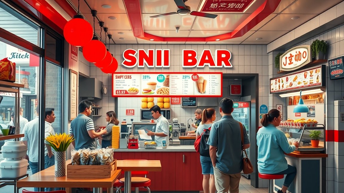 Kép egy büfé belső teréről, ahol vendégek rendelnek