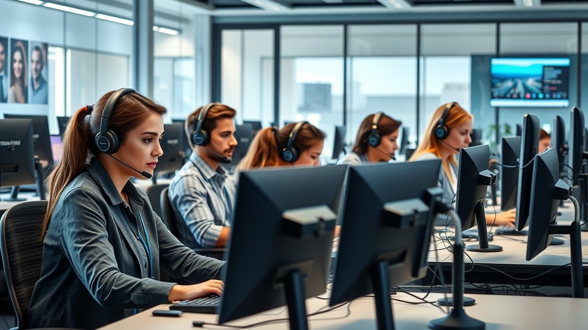 Call centeres munkahelyi környezet, ügyfélszolgálat munkatársak