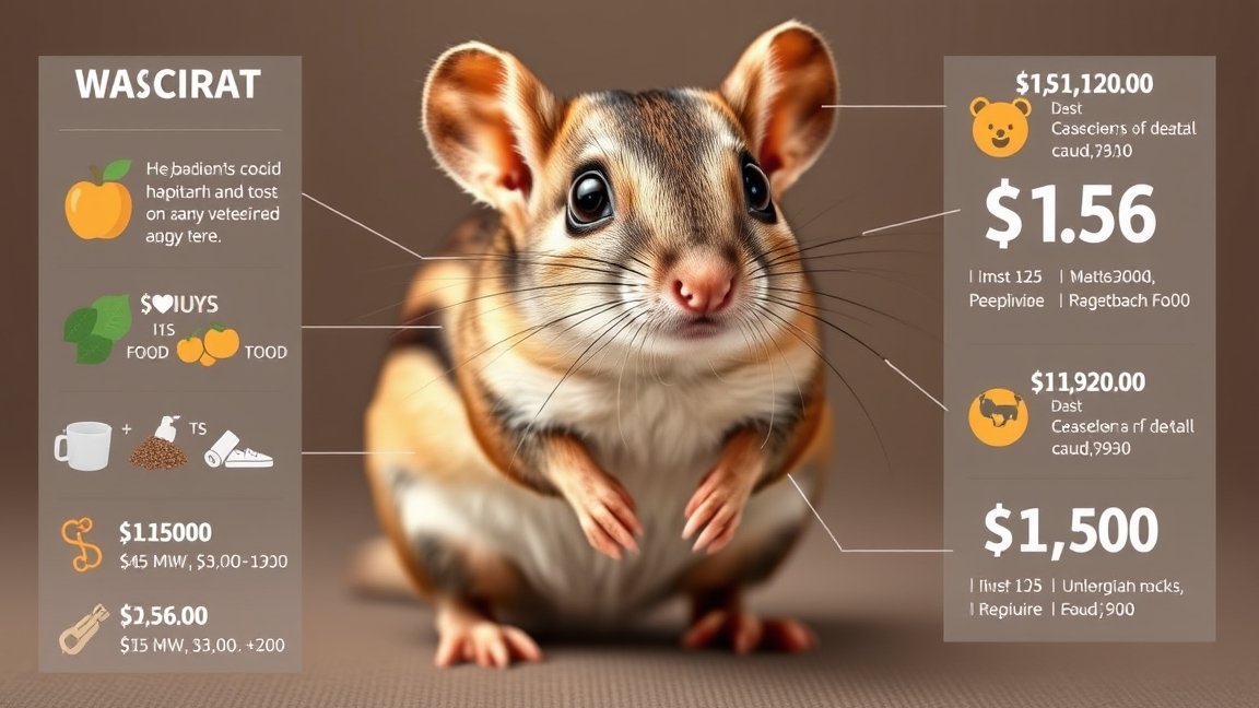 Degu költségek és tartási információk vizuálisan bemutatva