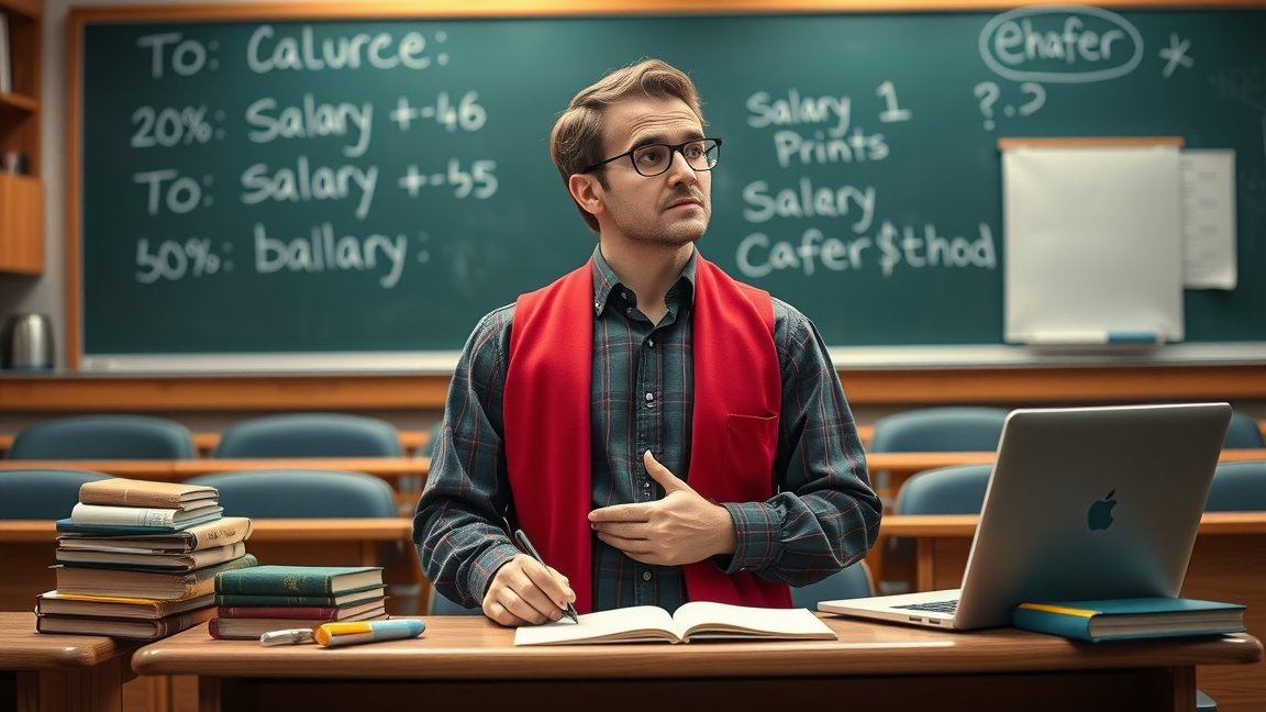 Egyetemi tanár a klasszterben, jövedelmi számítások előtt.
