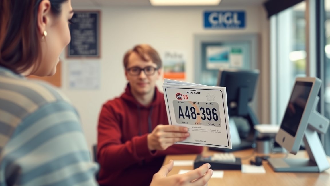 Rendszámtábla pótlás ügyintézése egy kormányablaknál.