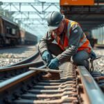 Sínegyenesítő ellenőrzi a vonat síneit