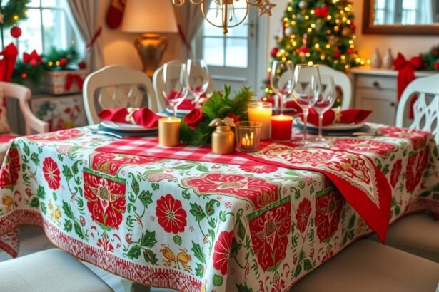 Karácsonyi terítő és szalvéták ünnepi dekorációnál