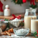 Házilag készült karácsonyi tojáslikőr és hozzávalói.