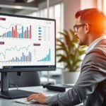 Trade marketing manager munkája számítógépen