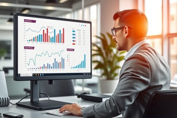 Trade marketing manager munkája számítógépen