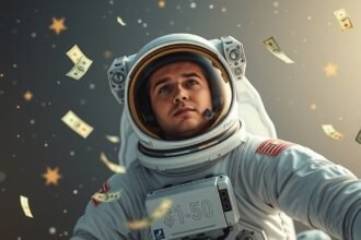 Űrhajós pénz és csillagok között egy galaxisban