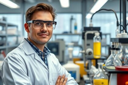 Vegyészmérnök laboratóriumban, szakmai környezetben