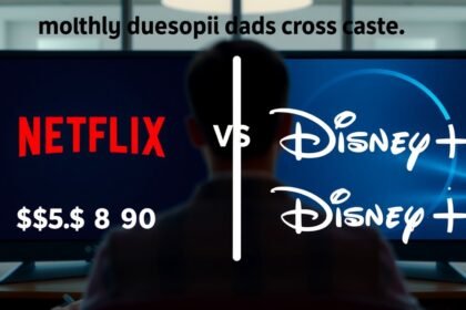 Összehasonlítás Netflix és Disney+ havi előfizetési költségeiről.