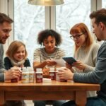 Család együtt választ vitaminokat télen az egészség megőrzésére.