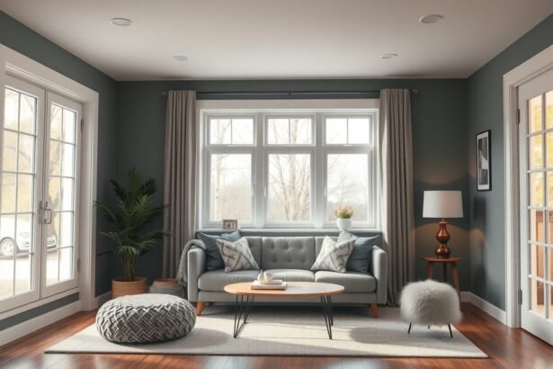 Modern nappali huzatmentes otthon szigeteléssel