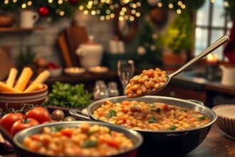 Lencsefőzelék elkészítése szilveszterkor, ínycsiklandó étel képe.