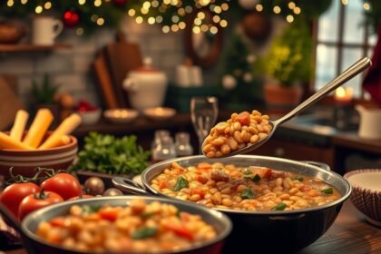 Lencsefőzelék elkészítése szilveszterkor, ínycsiklandó étel képe.